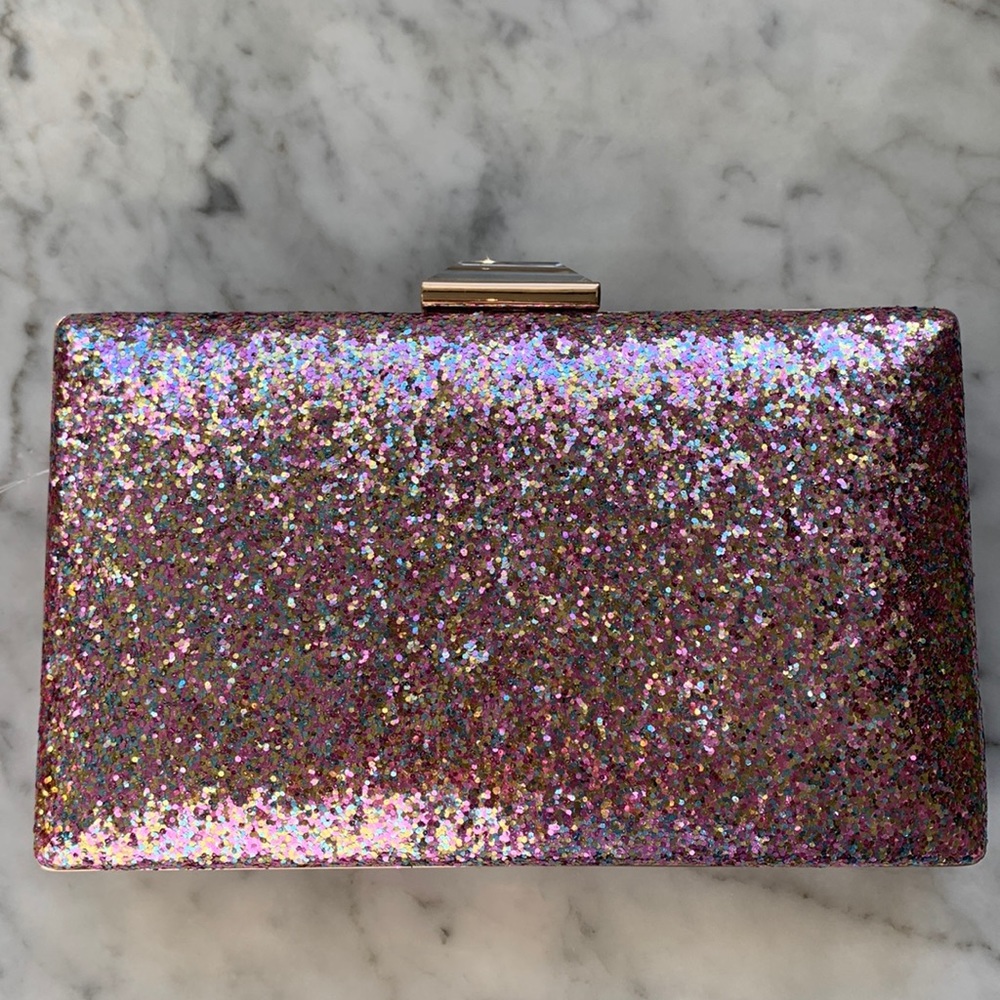 NINA Shoes metallic clutch
